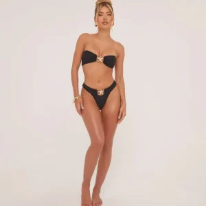 Outlet Bandeau Starfish Detail Bikini Set In Black Swimwear | Winter Sun