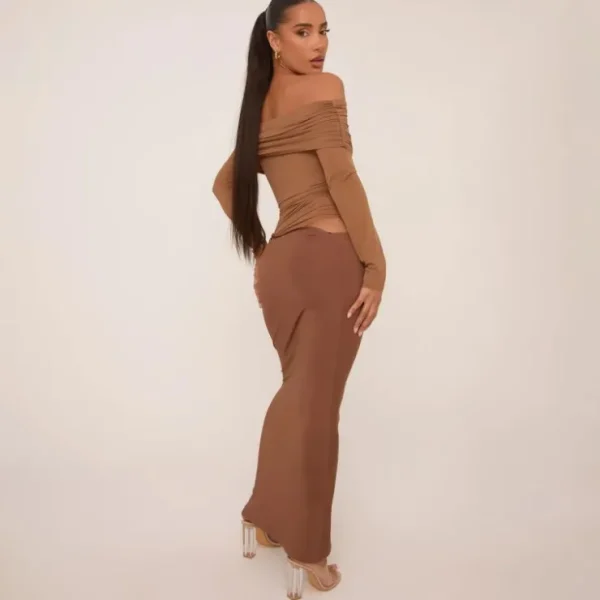 Store Bardot Mesh Panel Drape Waist Maxi Dress In Dresses | Maxi Dresses