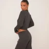 Hot Button Through Swirl Graphic Cardigan In Grey Knit Knitwear | Knitwear