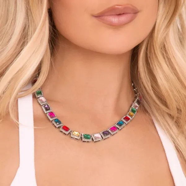 Cheap Chunky Multi Colour Gem Necklace In Jewellery | Necklaces