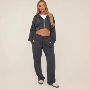 Best Sale Drawstring Waist Straight Leg Joggers In Midnight Matching Sets | Basics