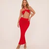 Best Halterneck Twist Detail Bralet In Red Knit Knitted Co-Ords | Knitted Sets