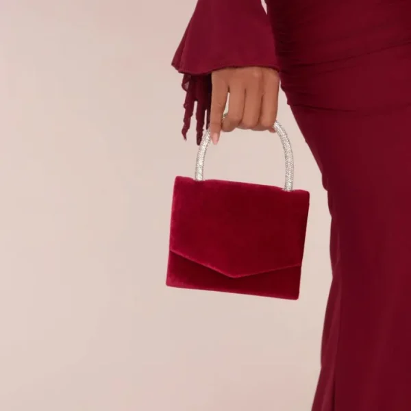 New Inez Diamante Handle Detail Grab Bag In Velvet Socks & Tights | Socks & Tights