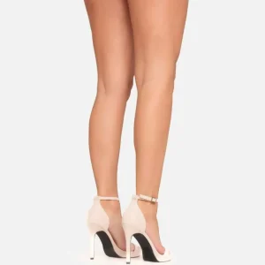 Sale Letty Ankle Strap Platform Sole Barely There Stiletto Heel In Faux Leather Party Heels | Barely There Heels