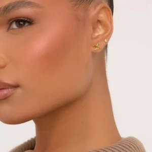 Hot Logo Detail Mini Swirl Earrings In Gold Jewellery | Earrings