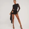 Shop Long Sleeve Bodysuit In Black Lace Bodysuits | Winter Matching Sets