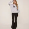 Fashion Long Sleeve Half Zip ' Studio' Graphic Oversized Sweater In Grey Tops | Winter Outfits