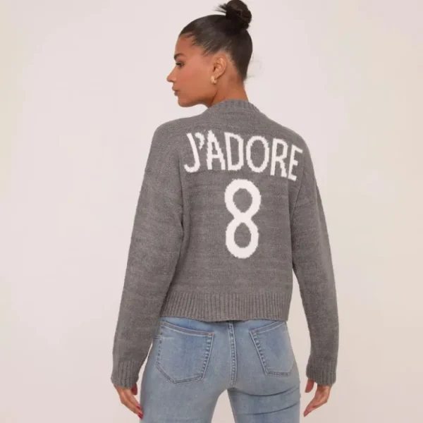 Best Sale Long Sleeve J'Adore 8 Graphic Jumper In Boucle Knit Knitwear | Knitwear