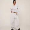 Flash Sale Long Sleeve Popper Detail Cinched Waist Sweatshirt In Grey Marl Tops | Tracksuits