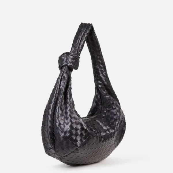 Flash Sale Loreen Woven Knotted Strap Detail Oversized Shoulder Bag In Faux Leather Shoulder Bags | Going Out Bags
