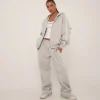Online Oversized High Waist Contrast Stripe Wide Leg Joggers In Grey Tracksuits | Sweatsuits