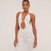 Cheap Plunge Strap Detail Flared Jumpsuit In Lace Jumpsuits & Playsuits