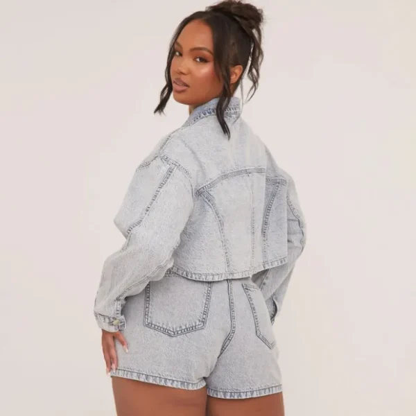 Flash Sale Plus High Waist Wrapy Skort In Blue Denim Denim | Skorts