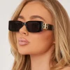 Hot Rectangle Shape Side Detail Slim Frame Sunglasses In Sunglasses | Sunglasses