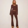 New Scoop Neck Button Up Cardigan With Matching Scarf In Chocolate Brown Winter Outfits | Winter Matching Sets