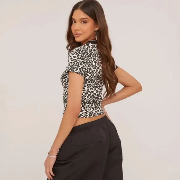 Best Sale Short Sleeve Von Dirty Baby Tee In Leopard Print T-Shirts | T-Shirts