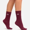 Outlet Side Logo Detail Sport Sock In Burgundy Socks & Tights | Socks & Tights