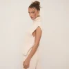 New Sleeveless Roll Neck Boxy Top In Cream Knit Winter Outfits | Knitted Co-Ords