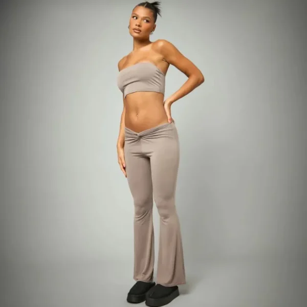 Hot Soft Basic Bandeau Crop Top In Grey Basics | Basics