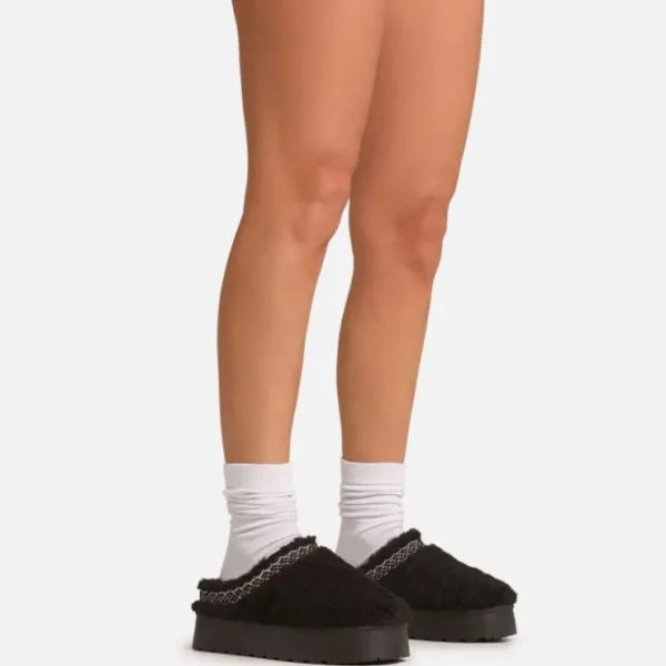 Hot Sohan Aztec Detail Platform Slipper In Faux Shearling Slippers | Slippers