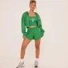 Flash Sale Square Neck Contrast Sunday Sports Club Graphic Print Crop Top In Green Crop Tops | Activewear