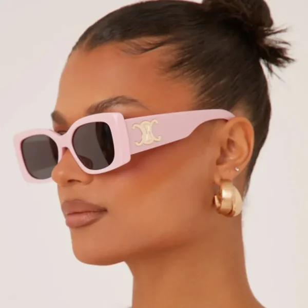 Outlet Thick Frame Side Logo Detail Sunglasses In Pink Sunglasses | Sunglasses