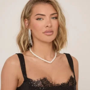 Fashion Twisted Pearl Detail Necklace In Cream Jewellery | Necklaces